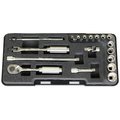 Ko-Ken Socket set 12 Point Plastic Case 18 pieces 1/4 Sq. Drive P2281A-12P